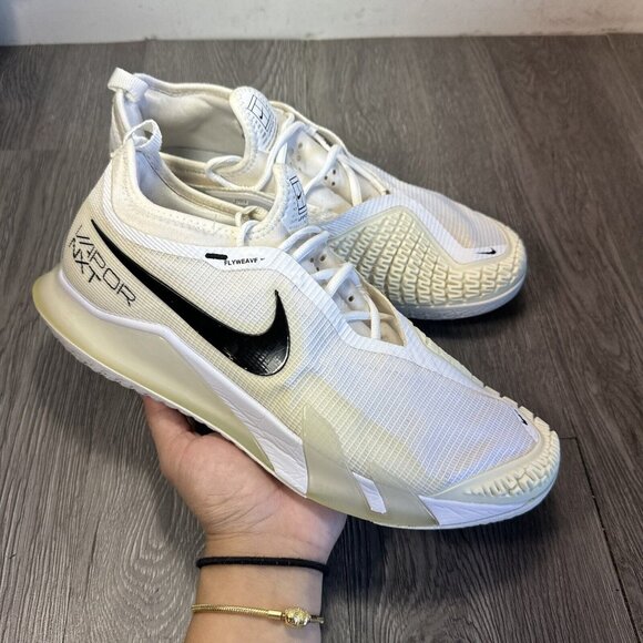 Nike React Vapor NXT HC White Black Men\'s Tennis Shoes Size 10.5 CV0724-101
